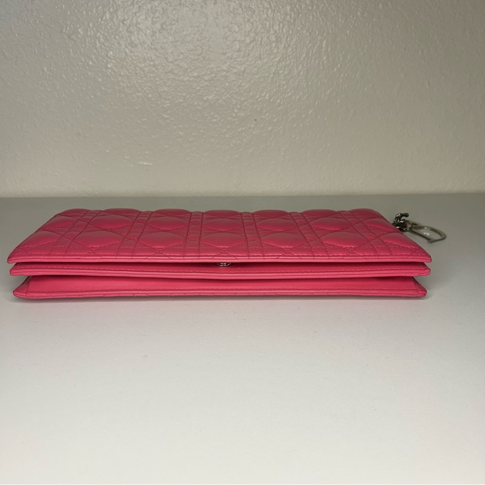 Dior Lambskin Cannage Lady Dior Fuchsia Clutch with Chain - Picture 12 of 12